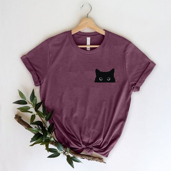 Tops Black Cat Tshirt Black Cat Gifts Cat Mom Cat T Shirt Cute Kitty